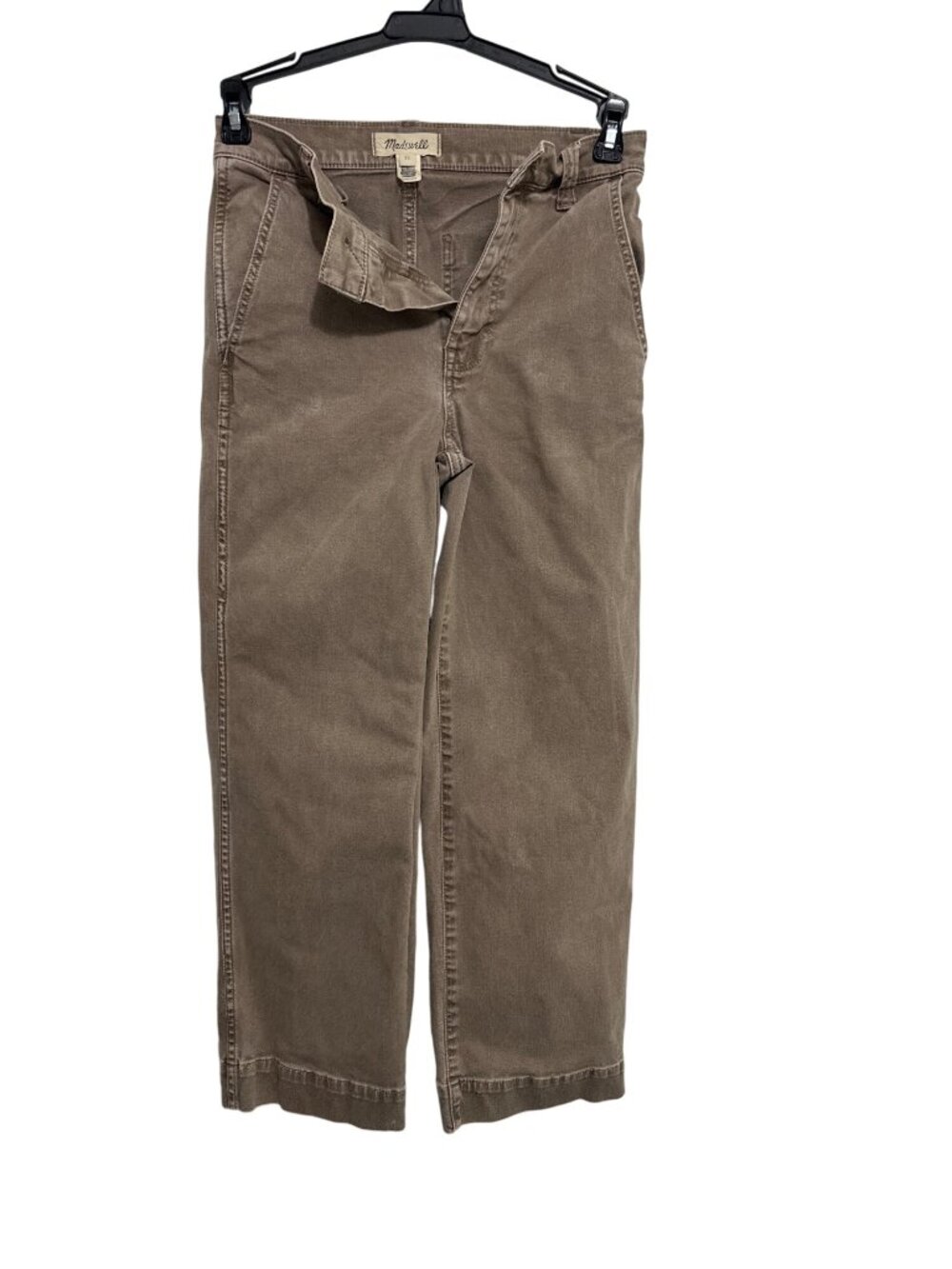 Madewell Womens Brown Wide-Leg Crop Pants Size 25 Cotton Blend